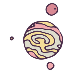 Icono de planeta colorido Diseño PNG