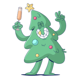 personagem de férias de árvore de natal Desenho PNG