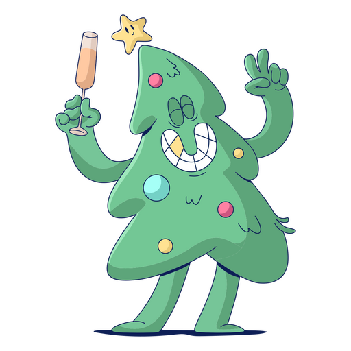 Christmas tree holiday character PNG Design