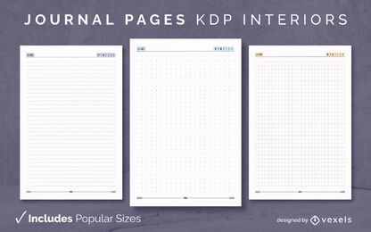 Journal blank pages design template KDP