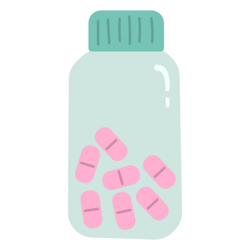 Frasco de pastillas de colores Diseño PNG