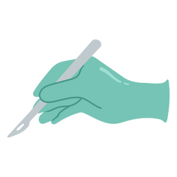 Chirurgische Hand mit Skalpell PNG-Design