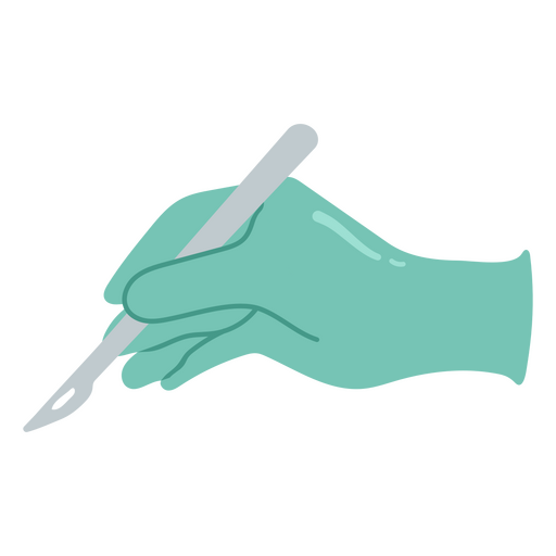 Chirurgische Hand mit Skalpell PNG-Design