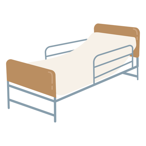 Cama de hospital con colchón Diseño PNG