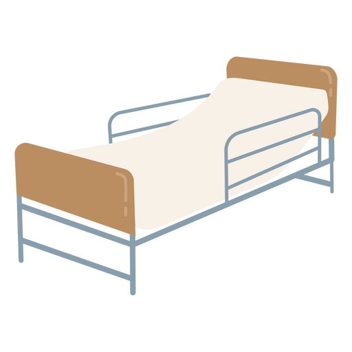 Hospital Bed with Mattress PNG Design