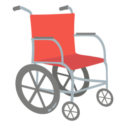 Cadeira de rodas médica vermelha