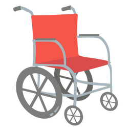 Red Medical Wheelchair PNG Design