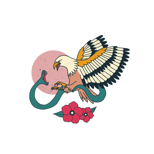 Adler mit Schlangentattoo PNG-Design