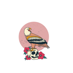 Eagle with Skull Tattoo PNG Design