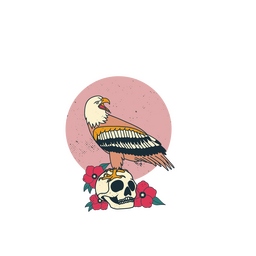 Diseño PNG Y SVG De Águila Con Tatuaje De Calavera Para Camisetas