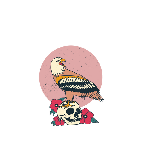 Adler mit Totenkopf-Tätowierung PNG-Design