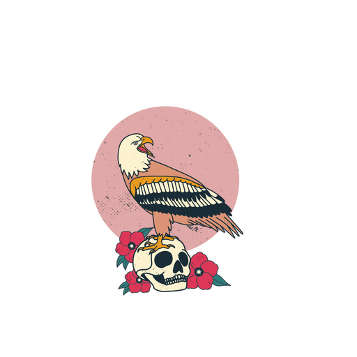 Eagle with Skull Tattoo PNG Design