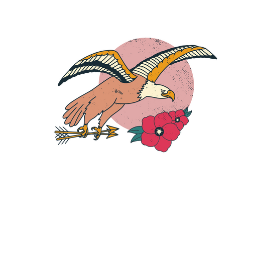 Adler, der mit Pfeil-Tätowierung fliegt PNG-Design