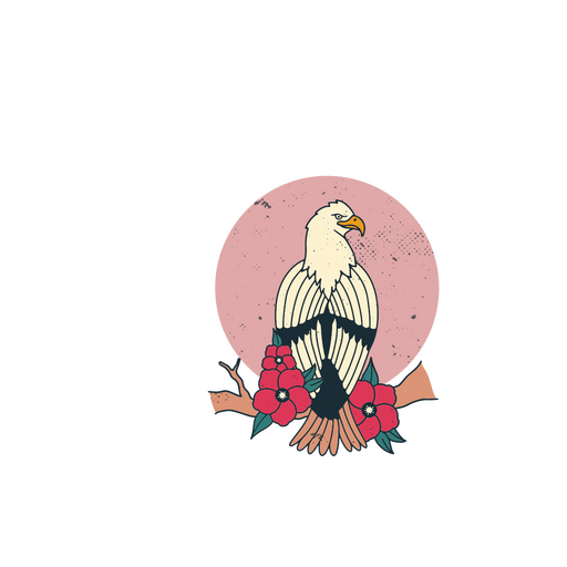 Eagle on Branch Tattoo PNG Design