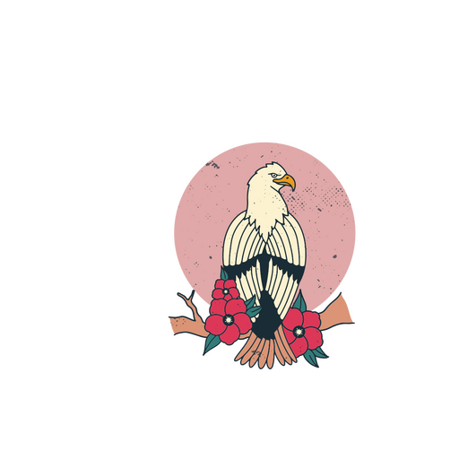 Tatuaje de águila en rama Diseño PNG