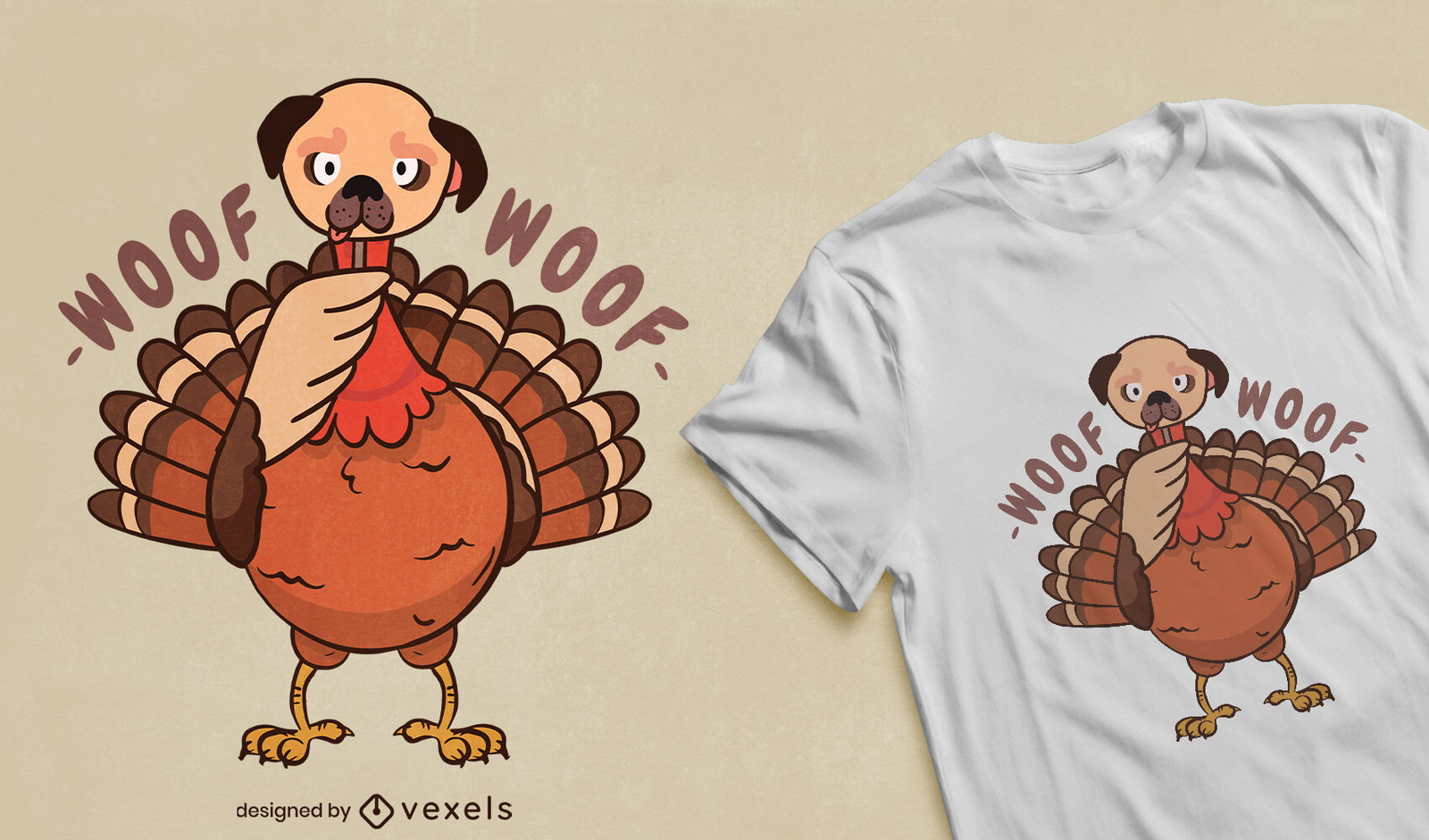 Turquia com design de camiseta de máscara de cachorro