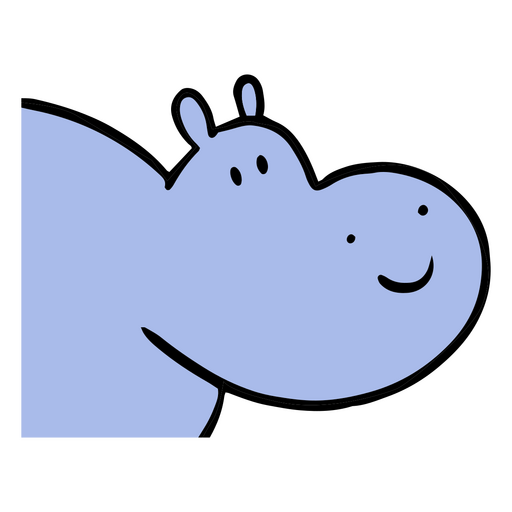 Cute animal hippo PNG Design
