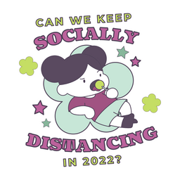 Social distance New Year badge PNG Design