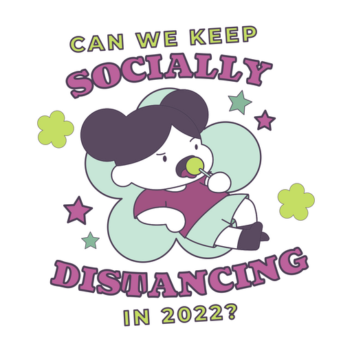 Social distance New Year badge PNG Design
