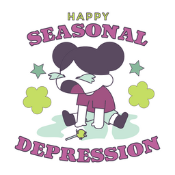 Seasonal depression New Year holiday badge PNG Design Transparent PNG
