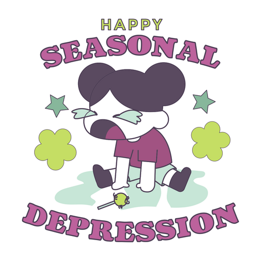 Distintivo de férias de ano novo de depressão sazonal Desenho PNG