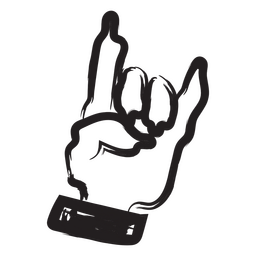 Rock And Roll Hand Stoke PNG & SVG Design For T-Shirts