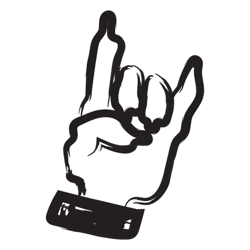 Rock and roll hand stoke PNG Design