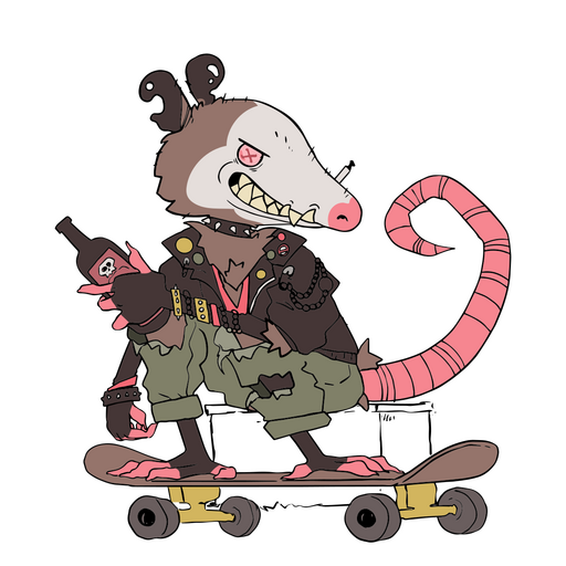 Dirty rat skating PNG Design