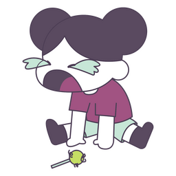 Chica llorando por su piruleta Diseño PNG