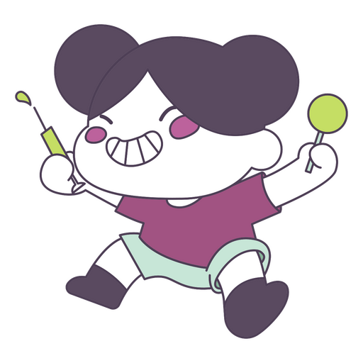 Happy girl with a lollipop PNG Design