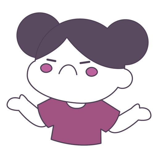 Confused girl PNG Design