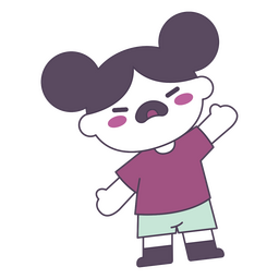 Furious little girl PNG Design