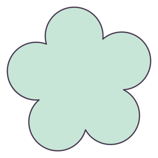Sky blue color stroke simple flower PNG Design