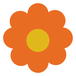 Flor plana simples laranja Transparent PNG