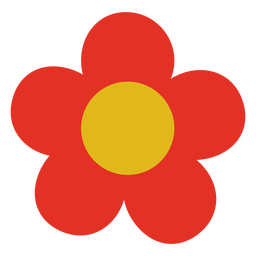 Flor plana simples vermelha Transparent PNG
