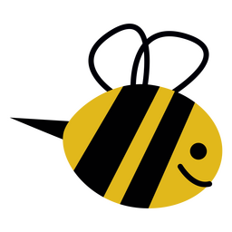 abeja sonriente plana Diseño PNG