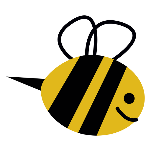 Smiley bee flat PNG Design