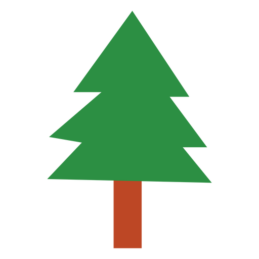 Green pine tree flat PNG Design