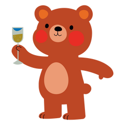 Cute bear drinking PNG Design Transparent PNG