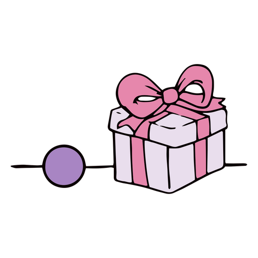 Pink gift color stroke PNG Design