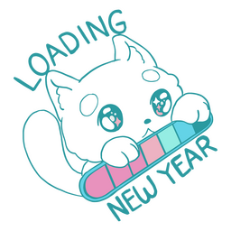 Loading New Year Cat PNG Design
