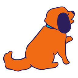 New year color stroke dog PNG Design