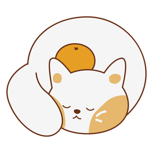 Cute sleeping pet cat PNG Design