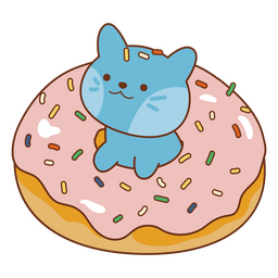 Cute donut cat  PNG Design
