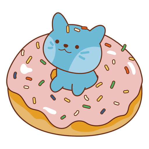 Lindo gato donut Diseño PNG