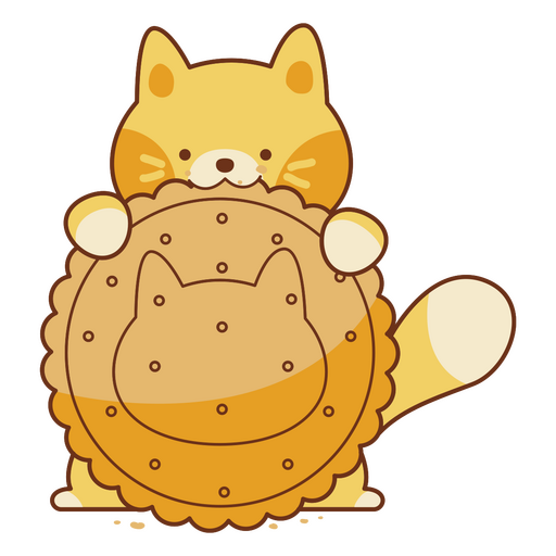 Gato de biscoito fofo Desenho PNG