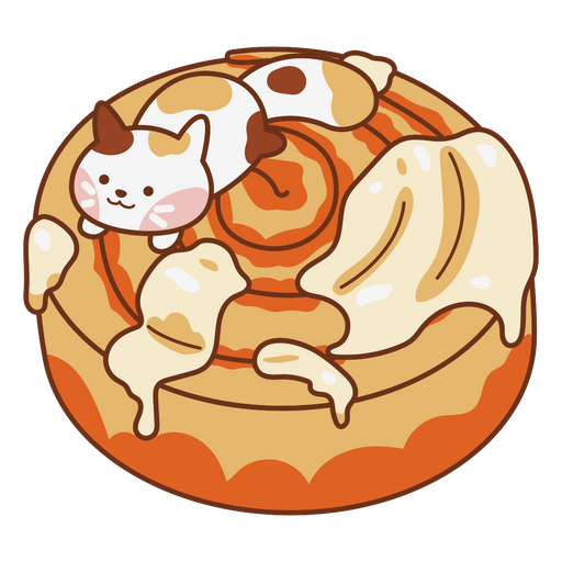 Cute cinnamon roll cat  PNG Design