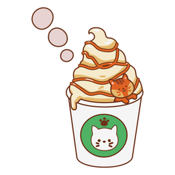 Cute smoothie cat PNG Design