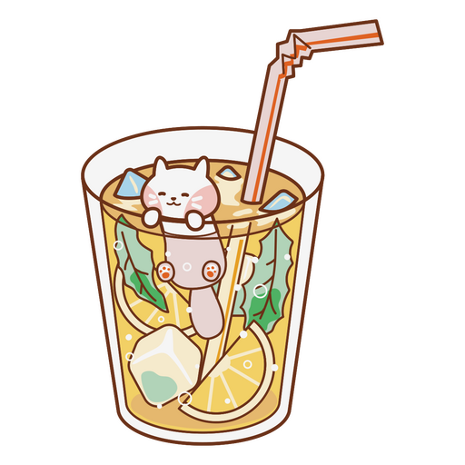 Cute lemonade cat PNG Design
