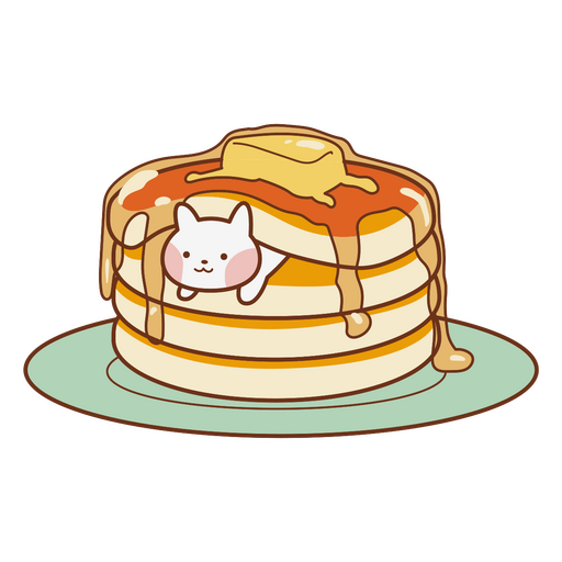 Cute pancake cat PNG Design